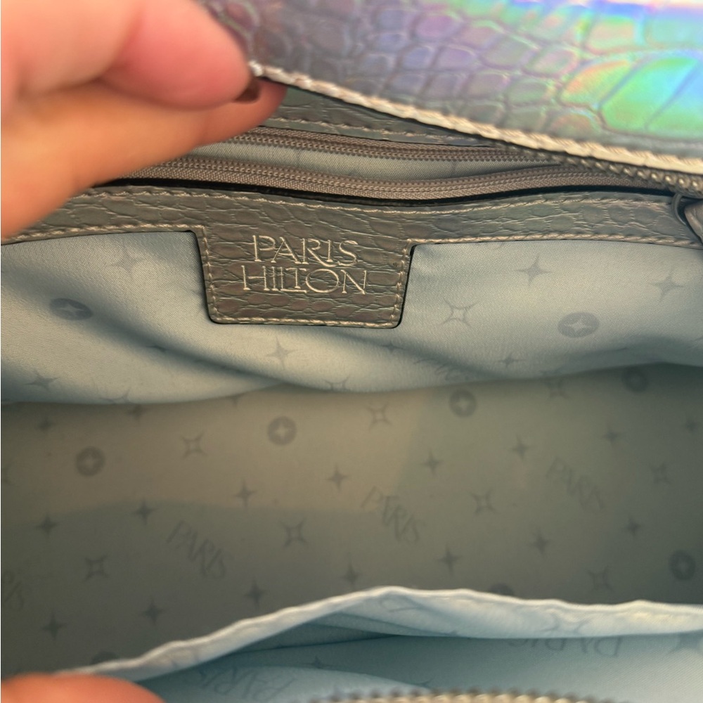Never used Paris Hilton Holographic Croc-Embossed Women's Bag - Picture 5 of 17